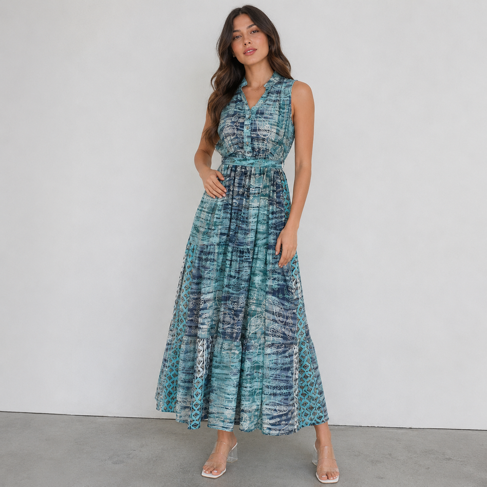 Vestido Maxi Block Mediterrâneo