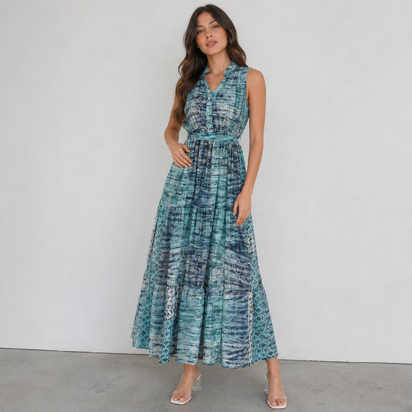 Vestido Maxi Block Mediterrâneo